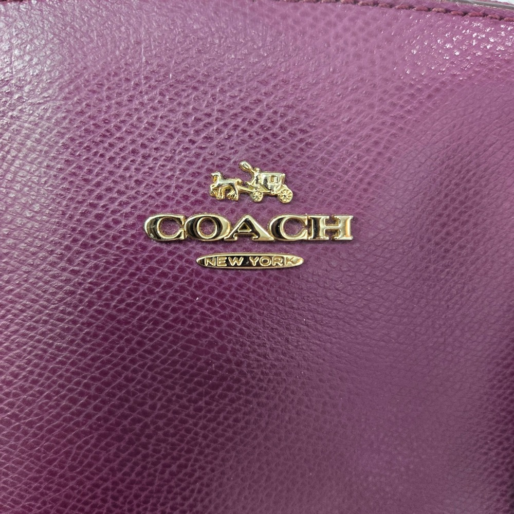 Coach Lillie Carryall Women Large Purple Leather Tote - Picture 12 of 14